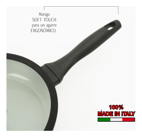 Sartén Hondo 24 Cm Con Tapa Melodía De Moneta + 3 Utensilios