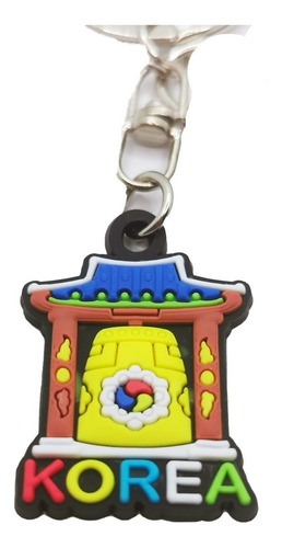 Artesanía Coreana Llavero Korea Lugares Silicón 3 Piezas.