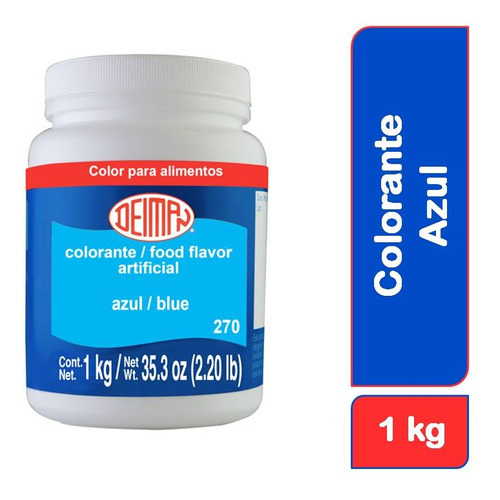 Colorante Comestible Azul En Polvo 270 1kg Deiman