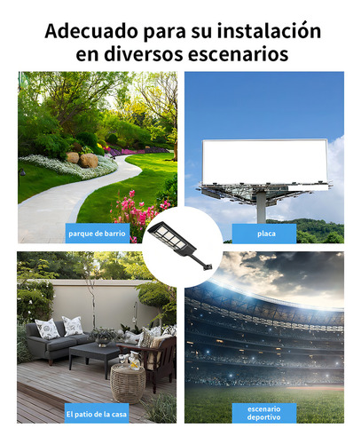 Lámpara Solar 400 Leds Alumbrado Público Suburbano 400w