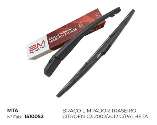 Braco Limpador Traseiro Citroen C3 2002/2012