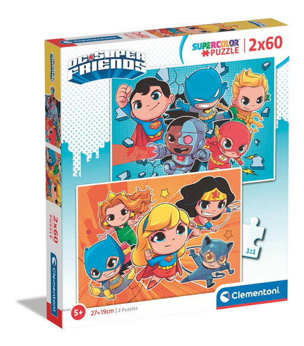 2 Rompecabezas Superamigos Flash Batman 60 Pz Clementoni