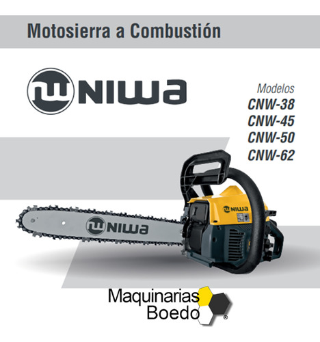 Motosierra Explosión 50cc Cnw-50 Espada 50cm 2.2 Kw Niwa Naranja