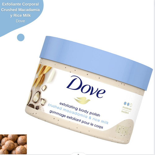 Dove Exfoliante Corporal Leche De Macadamia Y Arroz 298gr Tipo De Envase Bote Fragancia Leche De Macadamia Y Arroz