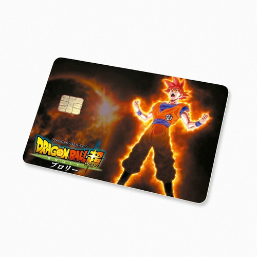 Sticker Para Tarjeta Goku Dios Rojo Dragonball Super Debit