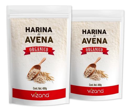 Harina De Avena Orgánica 800g (2bolsas 400g)vizana Nutrition