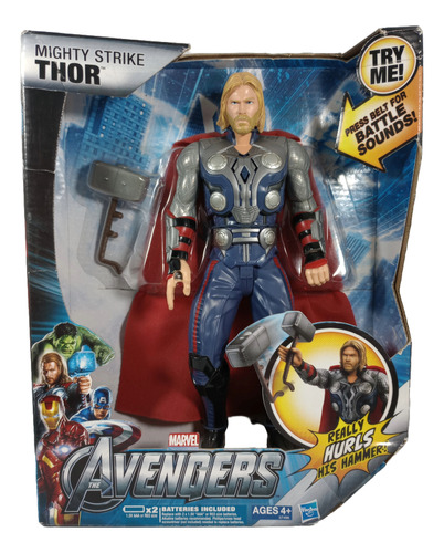 Marvel Figura De Thor Mighty Strike De Hasbro Con Sonidos