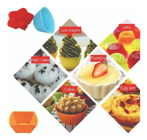 Capacillos Silicona Reutilizables Para Hornear Muffins Pack6