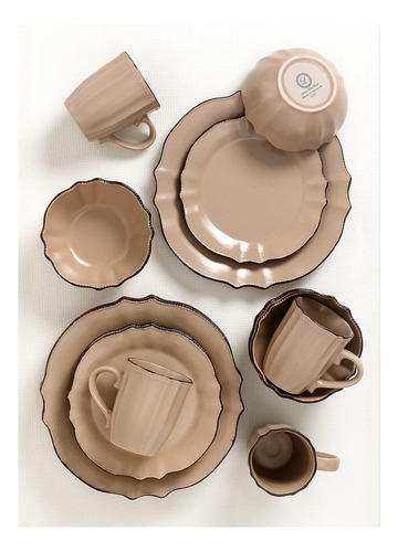Lorren Tendencias Caseras De 16 Piezas Cocoa De Borde Chorle