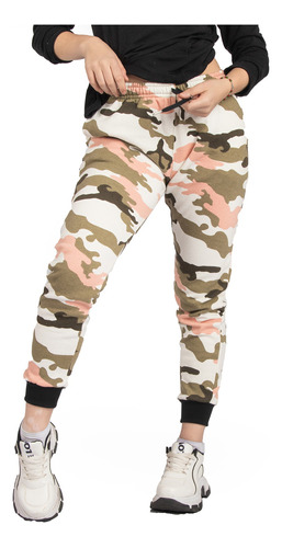 Pantalon Babucha Jogging Camuflado C Puño Algodon Mujer A66