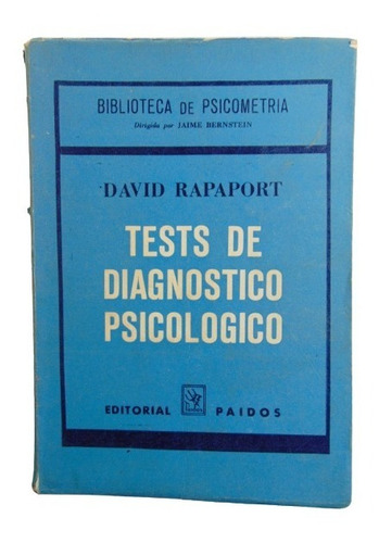 Adp Tests De Diagnostico Psicologico David Rapaport / Paidos