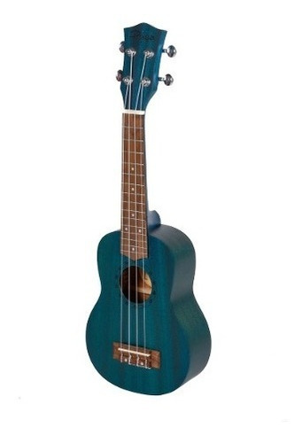 Ukelele Soprano Parquer De Madera Color Azul Con Funda