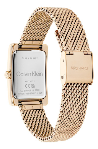 Reloj Calvin Klein Styled Para Mujer 25200395 Dorado Fondo Verde