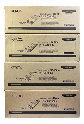 Paq 4 Pzas Toner Original Xerox Phaser 6180 C M Y N