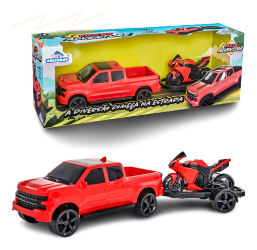 Brinquedo Infantil Caminhonete Com Moto Carretinha Menino