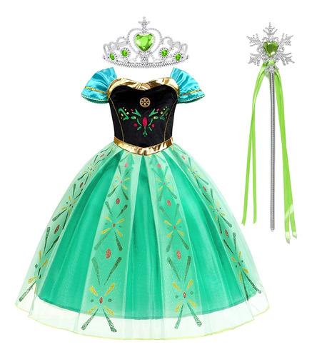 Disfraz De Princesa Anna Frozen Party Cumpleaños Para Niña
