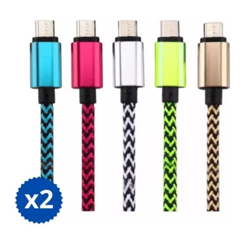 Cable Trenzado Usb A Micro Usb Colores Varios