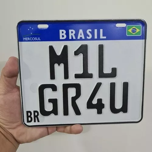 Placa M1l Gr4u Mil Grau Ciclomotor Motorizada Alumínio