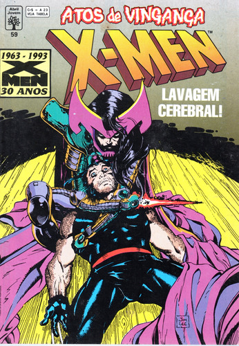 X-men N° 59 - Lavagem Cerebral! - 84 Páginas Em Português - Editora Abril - Formato 13,5 X 19 - Capa Mole - 1993 - Bonellihq Cx01 Fev24