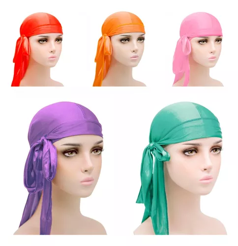 Bandana Durag Cetim Silky Preta - TUG Brasil