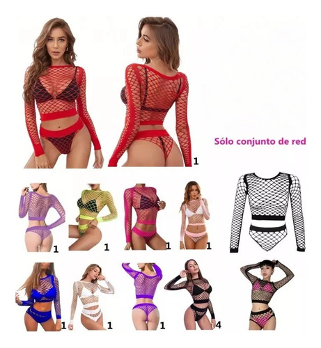 Conjunto Sexi De Red, Lenceria De Red Para Mujer 