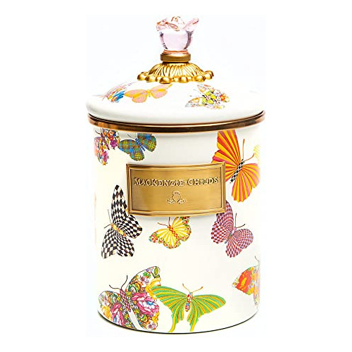 Butterfly Garden Canister With Lid, Decorative Food Can...