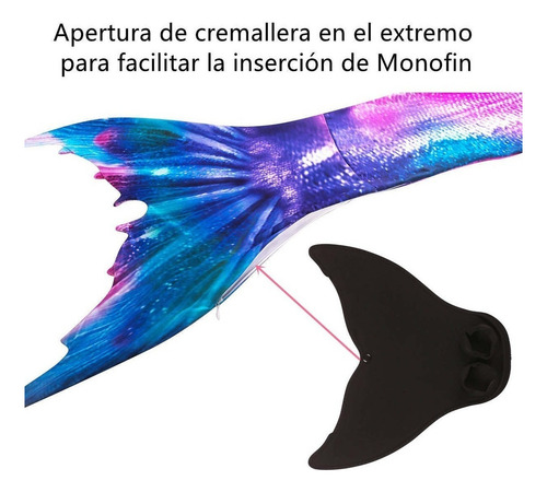 Maiô Sirena Cola Y Bikini Para Meninas Com Monofin, Pacote C