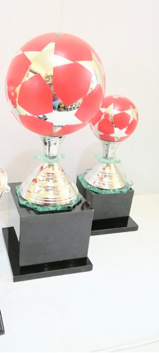 Trofeos De Futbol Dupla Balón Cristal