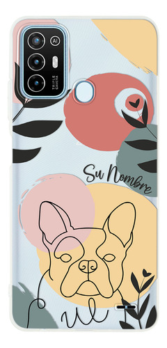 Funda Para Zte Para Mujer Bulldog Francés Minimal Con Nombre