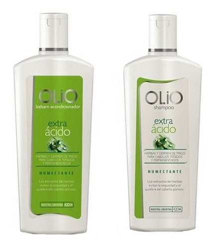 Kit Olio Shampoo Acondicionador Extra Acido Cabellos Teñidos