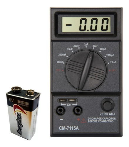 Capacímetro Digital Capacitores Escalas 200pf A 20mf Cm7115a