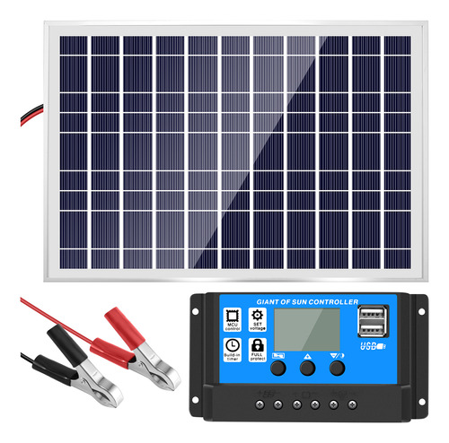 Cargador De Batería De Panel Solar De 30 W Y 12 V Y Controla