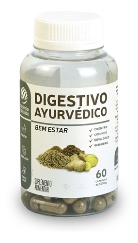 Digestivo Ayurvédico 500mg Alquimia Da Saúde 60 Cápsulas Sabor Sem sabor