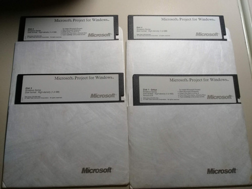 Microsoft Project Antigo Para Windows 3.11 Disquete 5 1/4 (Usado)