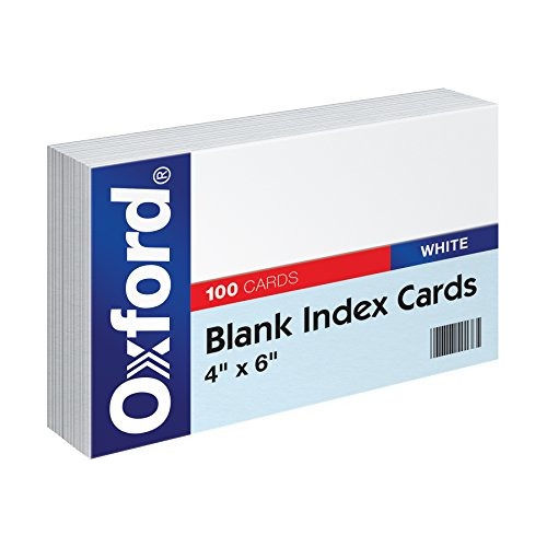 Oxford - Tarjetas Índice En Blanco, 4 Pulgadas X 6 Pulgadas,