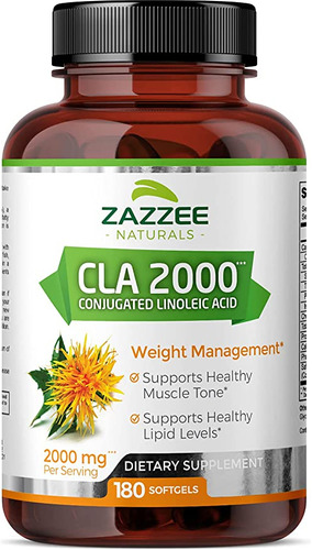 Zazzee Cla, 2000 Mg, 180 Cápsulas Blandas, Ácido Linoleico
