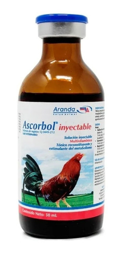 Ascorbol Inyectable Multivitaminico Para Gallos ** 50 Ml **