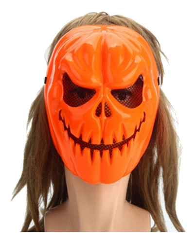 Mascara Calabaza Halloween Pvc Disfraz Terror Cosplay Flex