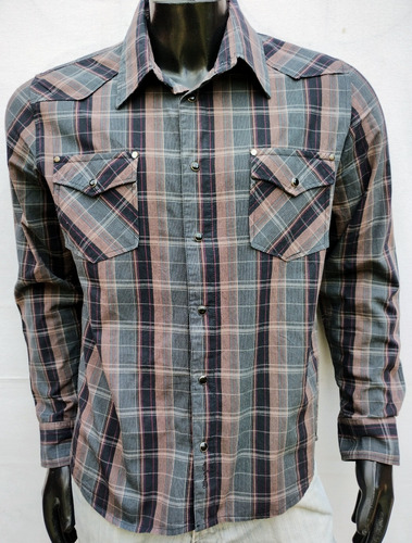 Camisa Wrangler Talle S Verde Y Negro 