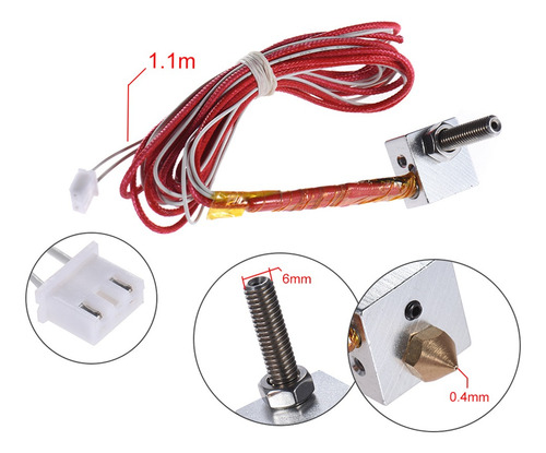Cabezal Extrusor Anet A2 Hot A8 Diy Boquilla Impresora Punta