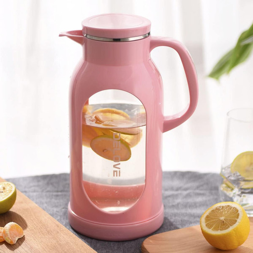 Delove 68 Oz/2 Liter Glass Pitcher With Shatterproof Shel Ab