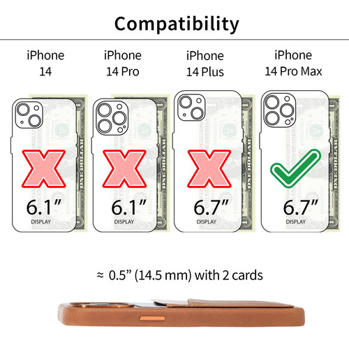 Funda De Piel Auténtica Dockem Para iPhone 14 Pro Max, Color