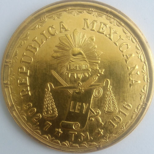 Moneda 60 Pesos Oro, Oaxaca, 1916 (moneda Conmemorativa) (Usado)
