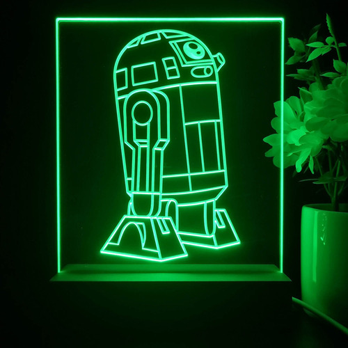 Letrero Led Neon En Acrilico De 3 Mm 40*50cm Star Wars R2d2