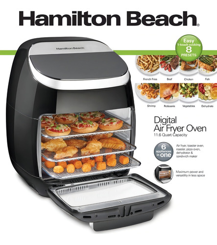 Freidora De Aire Digital Multifuncional Hamilton Beach 35070 Color Negro