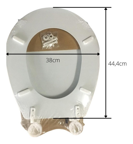 Imagen 3 de 10 de Asiento Inodoro Duero Hdf Compatible Mod Pilar Herraje Nylon