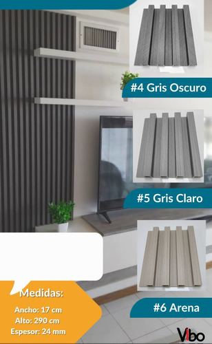 Vi Wall Panel Pvc Exterior-interior Gris Claro 2.90x17x24 