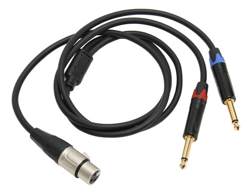 Cable Hembra Doble De 6,35 Mm A Xlr Para Micrófono, Chapado