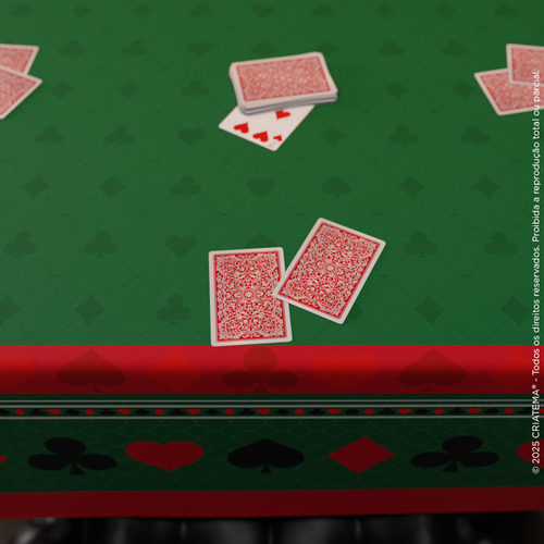 Toalha De Mesa Quadrada 4 Lugares Aveludada Para Jogos Baralho Cartas, Poker E Truco 150x150cm