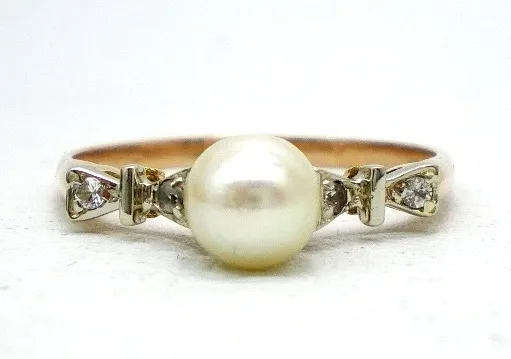 Anillo De Oro 18 Kt Perla Natural Y Zafiros Goldantiques
